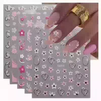 Nagelsticker Selbstklebend Blume 9 Blatt Floral Nageldesign 1 st