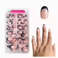 Nageltips Press On Kurz Almond Gelnägel 120pc Black Arc Roun 1 st