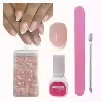 Nageltips Press On Nails Short Almond Acryl Kit French Short 1 st