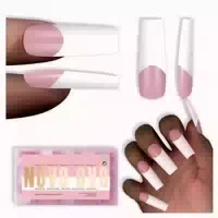Nageltips Presson Square Long Wide White French Tip Berry Pi 1 st