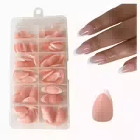 Nageltips Short Almond French 120pc Full Cover Aqs French Al 1 st