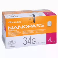 Nanopass 34 Pen Kanüle 34 g 0,18x4 mm 100 st