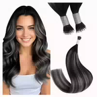 Nanoring Extensions Echthaar 55 cm Nano 2 Nano 3 Schwarz Omb 1 st