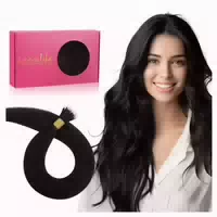 Nanoring Extensions Echthaar 60cm 50s 2 Nano#1b Natürliches 1 st