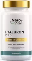Narovital Hyaluron Plus 90 Kapseln 500 Mg Hyaluronsäure Hochdosiert Mit Vitamin C, B2, Zink, Selen