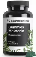 Natural Elements 0,5mg Melatonin Gummies – Schlafhormon – 90 Stück Vitamin B6 & Minzgeschmack