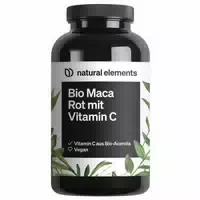 Bio Maca Rot – 3000 mg Bio Maca Rot Pro Tagesdosis – 180 Kapseln – mit Natürlichem Vitamin C, ohne Magnesiumstearat – Zertifiziert Bio, Hochdosiert, Vegan, in Deutschland Produziert 180 st