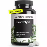 Natural Elements Elektrolyte Tabletten 180 Stück mit Magnesium, Kalzium, Natrium und Chlorid