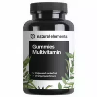 Natural Elements Gummies Multivitamin – 120 Stück – mit 12 Vitaminen, Biotin, Folsäure, Zink & Mehr