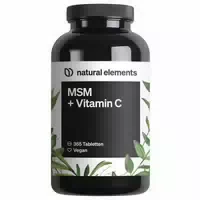 Msm 2000mg Natürliches Vitamin C – 365 Tabletten Statt Kapseln – Methylsulfonylmethan – Hochdosiert, Vegan – in Deutschland Laborgeprüft 365 st