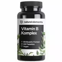 Natural Elements Vitamin B Komplex – 240 Tabletten – Mit 8 Essenziellen B Vitaminen & Kofaktoren