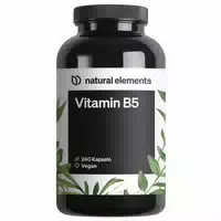 Natural Elements Vitamin B5 – 240 Kapseln Hochdosierte 500 Mg Pantothensäure