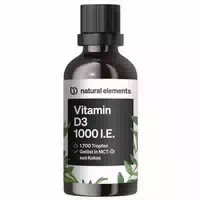 Natural Elements Vitamin D3 Tropfen – 1000 I E Tagesdosis – Langzeitvorrat – In Mct Kokosöl Gelöst