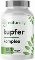 Naturally Kupfer 3 Fach Komplex | 2 mg Elementares Kupfer, Hochdosiert, 6 Monate Vorrat