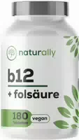 Naturally Vitamin B12 und Folsäure | Methylcobalamin & Quatrefolic für Energie & Nerven