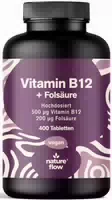 Vitamin B12 Testsieger 400 Tabletten 500 Μg B12 & 200 Μg Folsäure Bloom Naturals