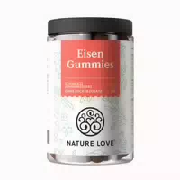 Nature Love Eisen Gummies – 120 Stück – Ohne Zuckerzusatz, 96,5% Fruchtanteil