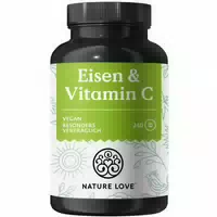 Nature Love Eisentabletten mit Vitamin C 240 Stück 20mg Eisen und 40mg Vitamin C Pro Tablette