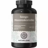 Nature Love Sango Meereskoralle 180 Kapseln Natürliche Quelle Für Calcium 20% & Magnesium 10%