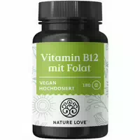 Nature Love Vitamin B12 500µg Tag Adenosyl & Methylcobalamin, Folat 5 Mthf aus Quatrefolic