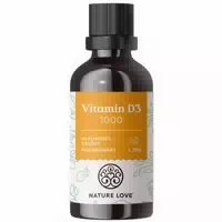 Nature Love Vitamin D3 1000 50ml Flüssig – Laborgeprüfte 1000 I E Pro Tropfen – In Mct Öl Kokos