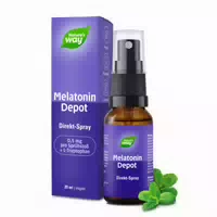 Melatonin Depot Direkt Spray – 0,5 mg Melatonin l Tryptophan, Pfefferminz Geschmack 20 ml