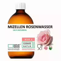 Naturmedin Mizellenwasser mit Rosenwasser Glas