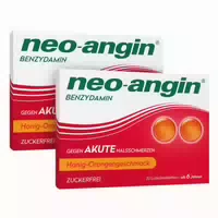 Neo Angin Benzydamin gegen Akute Halsschmerzen Honig Orange
