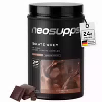 Neosupps Isolate Whey Protein Pulver, Chocolate, 750g, 24 g Protein Pro Portion, Eiweißpulver