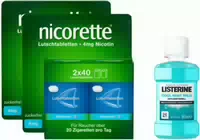 Nicorette Freshmint 4 mg 2 X 80 Lutschtabletten Gratis Listerine Cool Mint 80 ml