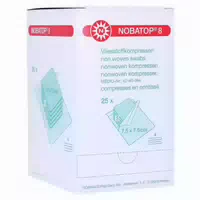 Nobatop 8 Kompressen 7,5x7,5 Cm Steril 25x5 St