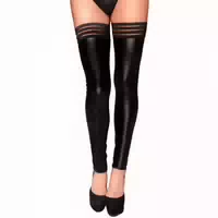 Noir Handmade Power Wetlook Halterlose Strümpfe