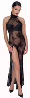 Kleid „fucking Fabulous“ Aus Powernet Mit Blüten Samtflockprint