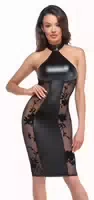 Kleid „libido Exclusive“ Im Powerwetlook Mit Samtbeflockten Powernet Einsätzen