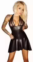 Minikleid „immoral Exclusive“ Im Powerwetlook Mit Powernet Und Lack Details