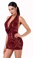 Minikleid „kink Royal“ mit Samtflockprint Ornamenten