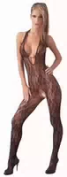 Spitzen Catsuit mit Perlen im Dekolleté