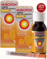 Nurofen Junior Fieber & Schmerzsaft Orange 40 mg Pro ml 2 X 100 ml