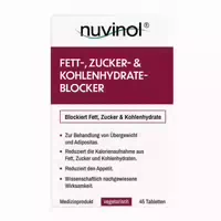 Nuvinol Fett , Zucker & Kohlenhydrateblocker – bei Abnehmen & Diät bei Adipositas & Übergewicht