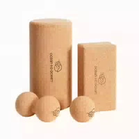 Ocean To Ocean Kork Set Bestehend Aus Yogablock, Faszienrolle, Peanut Faszienball Und Faszienball