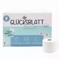 Glücksblatt Toilettenpapier Box Klassisch Weiss Xxl