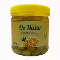 Öz Natur | Gefüllte Grüne Oliven Mit Roter Paprika 900 G
