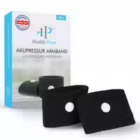 Health Press Akupressur Armband für Erwachsene Schwarz 2 st