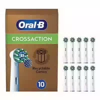 Oral B Zahnbürstenkopf Crossaction 10 Stück, Weiss, Zahnbürsten Art: Elektrische Zahnbürste, Ver