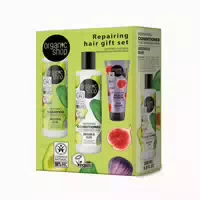 Organic Shop Avocado Shampoo 280ml Avocado Spülung 280ml Feigen Körperpeeling 75ml