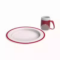 Ornamin Demenz Set: Teller mit Kipp Trick & Becher mit Trink Trick mit Unauffälligem Trinkaufsatz