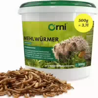 Orni Mehlwürmer Getrocknet | Premium Insektenfutter für Wildvögel, Igel & Eichhörnchen