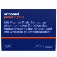 Orthomol Junior C Plus mit Vitamin C Himbeer Limetten Geschmack Direktgranulat