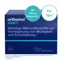 Orthomol Vital F Mikronährstoffe mit B Vitaminen, Omega 3 und Magnesium Granulat Grapefruit