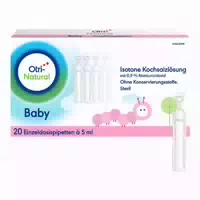 Otrinatural Baby, Isotone Kochsalzlösung, 20 Einzeldosispipetten À 5 ml